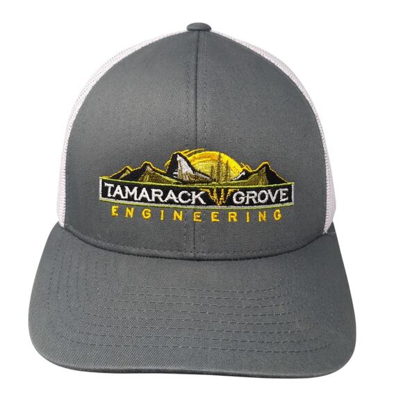 Tamarack Grove Engineering Snapback Trucker Hat Gray One Size Mesh Back - Picture 1 of 10